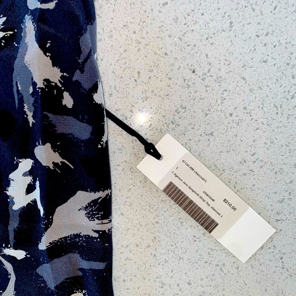 L Agence spaghetti strap top Charcoal Large 210$